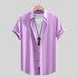 Men's Short-sleeved Shirt Solid Color Summer