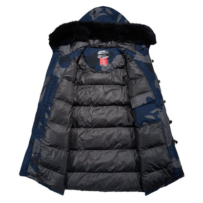 Large wool collar cambric jacket