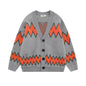 Men's Clashing Striped Knit Sweater Jacket