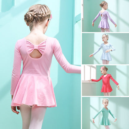 Children Dance Clothing Summer Short-sleeved Girls Dance Skirt Children Exercise Clothing Ballet Dance Dress
