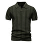 Men's Polo Shirt Striped Hollow Short Sleeve