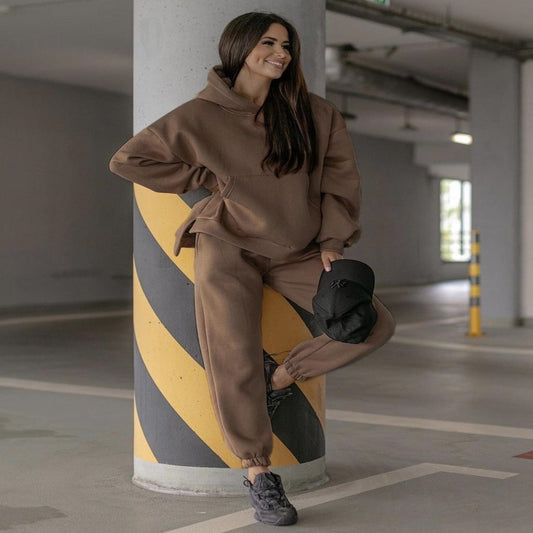 New European And American Women's Fashionable Casual Sweater Suit