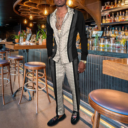 Men's Sports Loose Shirt Long Sleeve Two Piece