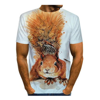 T-shirt 3D Printing Animal Print T-shirt Cute Top