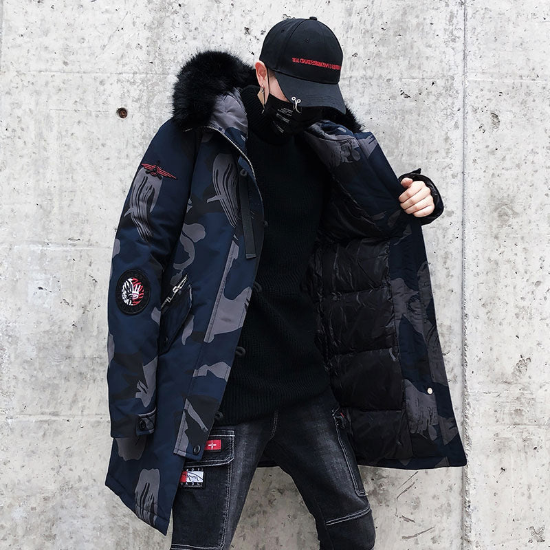 Large wool collar cambric jacket