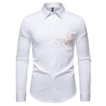 New Men's Long-sleeved Premium Printed Casual Shirt