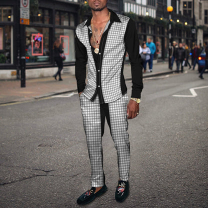 Men's Sports Loose Shirt Long Sleeve Two Piece