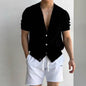 Fashion Patchwork Jacquard Knit Men's Luxury High-end T-shirt