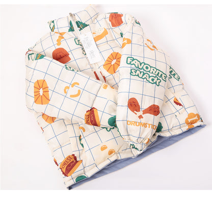 Women's Short Korean Style Loose-Fitting Padded Work Clothes