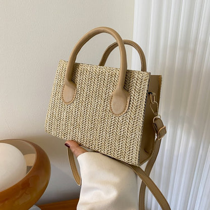 Women's Fashion Single Shoulder Crossbody Handbag Straw