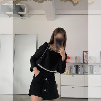 Black Small Fragrance Girls All-match Suspender Dress