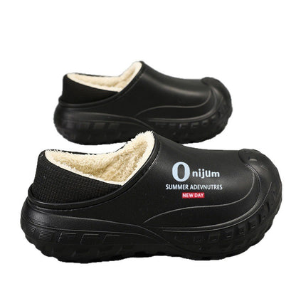 Winter Fleece-lined Warm And Anti-slip Men's Home Cotton Shoes