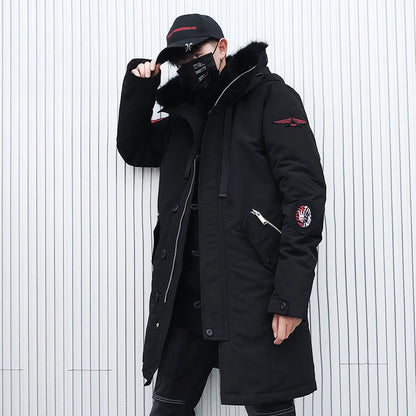 Large wool collar cambric jacket