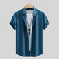 Men's Short-sleeved Shirt Solid Color Summer