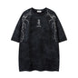 Suede T-shirt Men's Thorns Embroidery Embroidery