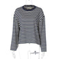 Fashion Striped Loose Contrast Color Round Neck Long Sleeve T-shirt