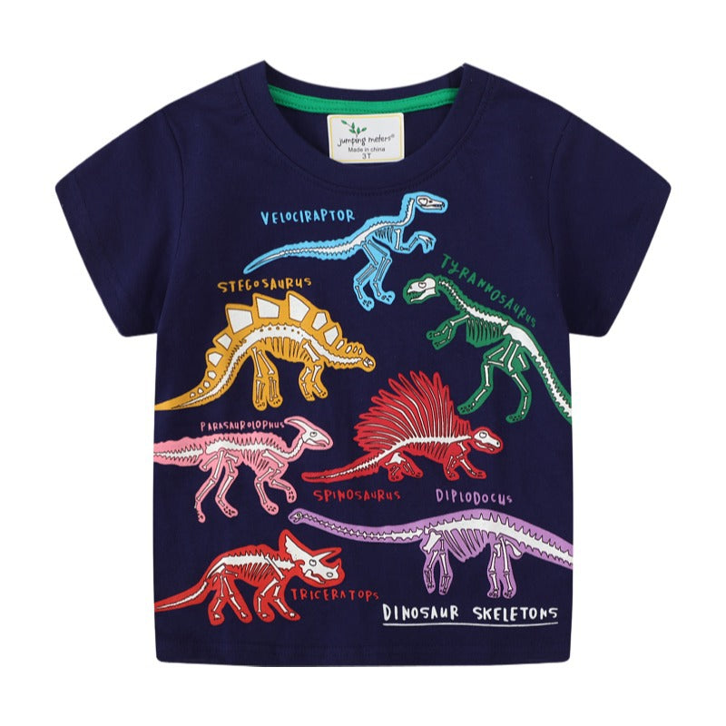 Children's Luminous Shark Pattern Short Sleeve T-Shirt