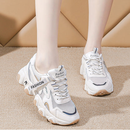 Breathable Sneakers With Thick Insoles For Women Students Running