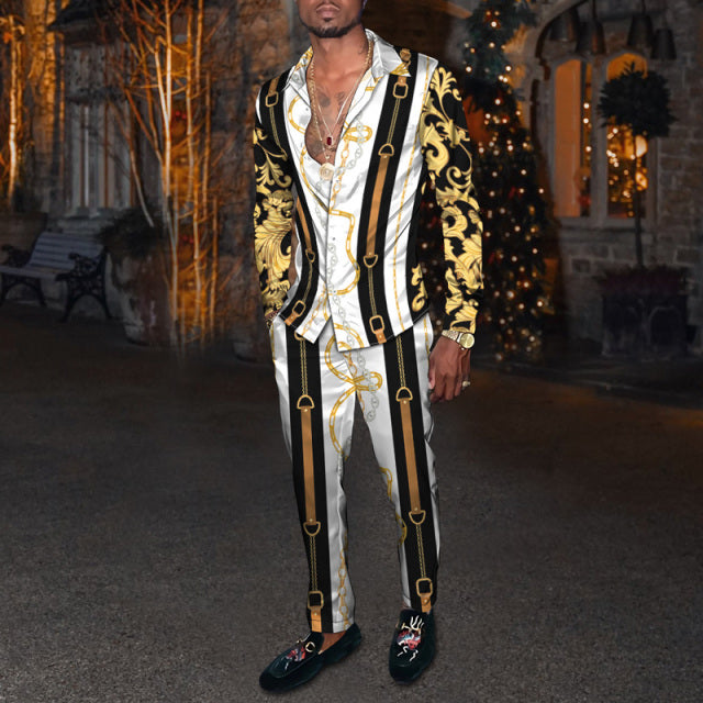 Men's Sports Loose Shirt Long Sleeve Two Piece