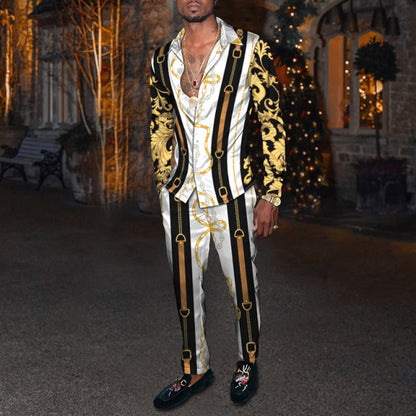 Men's Sports Loose Shirt Long Sleeve Two Piece