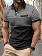 Casual Striped Shirt With Chest Pocket Men Clothing