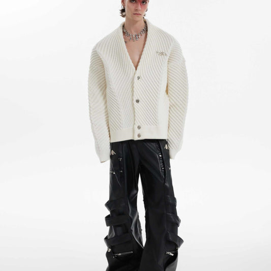 Niche Three-dimensional Texture V-neck Sweater