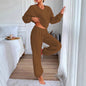 Women's Comfortable V-neck Casual Loungewear Warm Set
