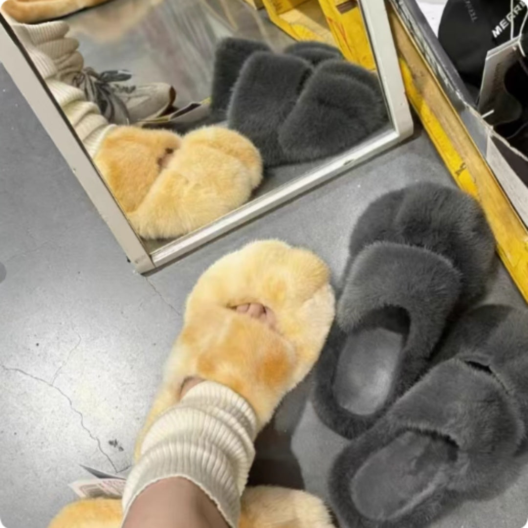 Cat Paw Fleece-lined Slippers Indoor Home Furnishings