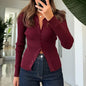 Casual Simple Solid Color Long-sleeved Shirt Woolen Women's Clothing