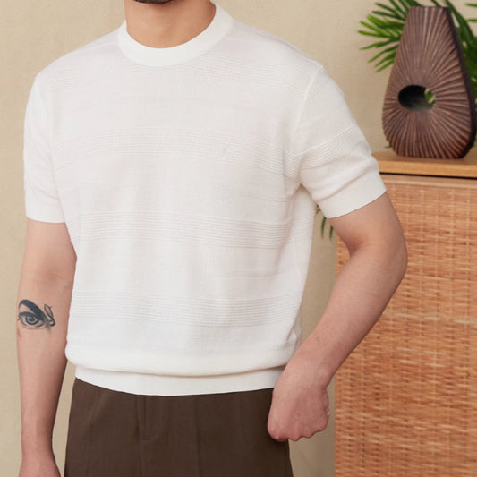 Casual Retro Summer Pure Cotton Thin Round Neck Short Sleeve