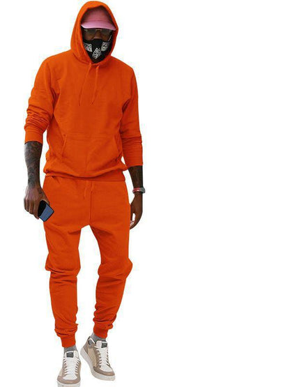 Men's Fashion Casual Hooded Fleece-lined Sweater Suit