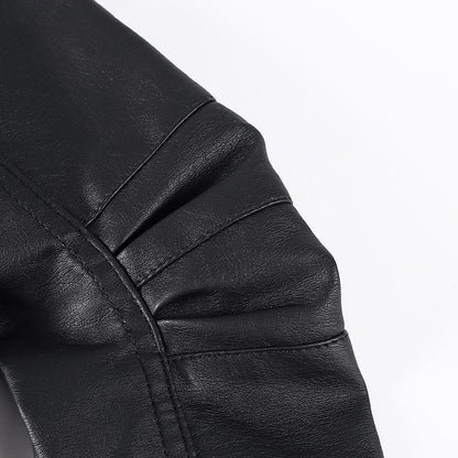 Children's Clothing Children's Leather Boys And Girls Motorcycle Jacket New European And American Children Medium And Big Children Fashionable Jacket