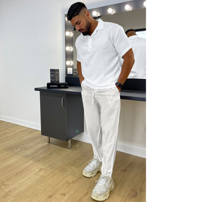 Men's Fashion Sports And Leisure Solid Color Cotton And Linen Suit