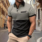 Casual Striped Shirt With Chest Pocket Men Clothing