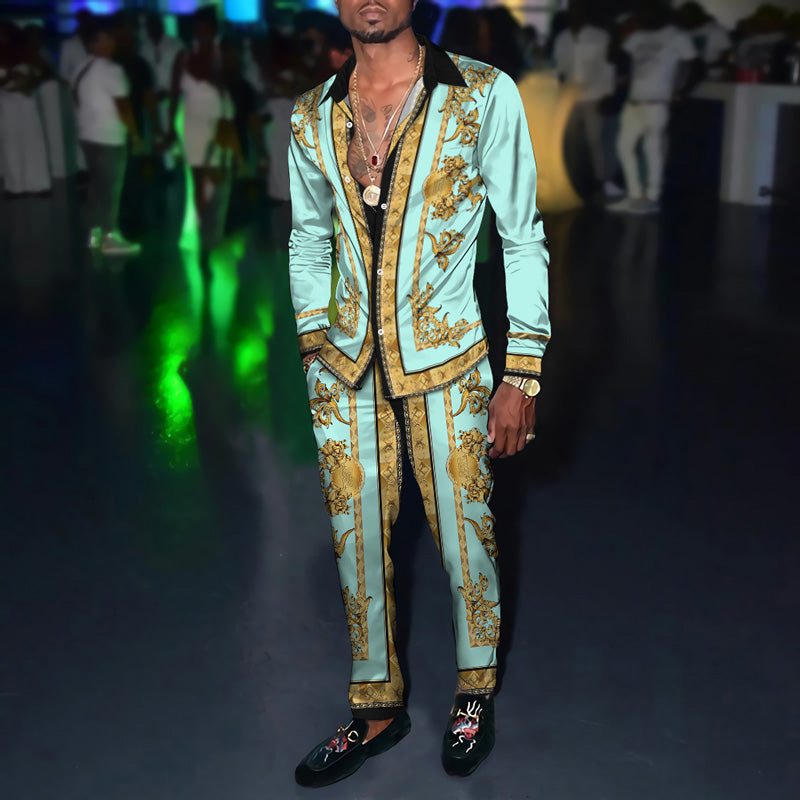 Men's Sports Loose Shirt Long Sleeve Two Piece