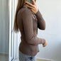 Casual Simple Solid Color Long-sleeved Shirt Woolen Women's Clothing