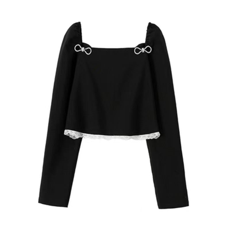 Black Small Fragrance Girls All-match Suspender Dress