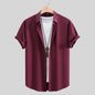 Men's Short-sleeved Shirt Solid Color Summer
