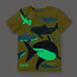 Children's Luminous Shark Pattern Short Sleeve T-Shirt